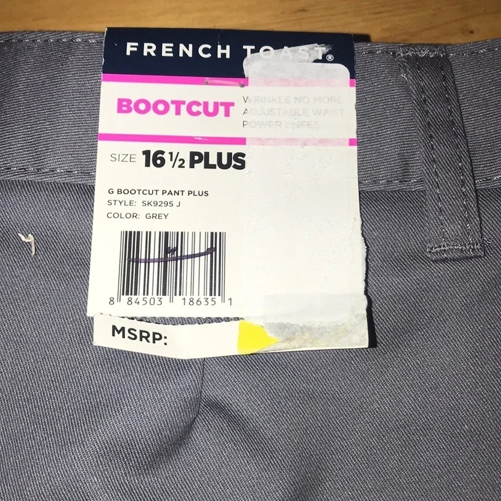 French Toast Girls Gray Pants 16.5 Plus Bootcut - Picture 2 of 7